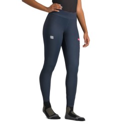 Тёплое женское трико Sportful Squadra W Tights тёмно-синее с розовым